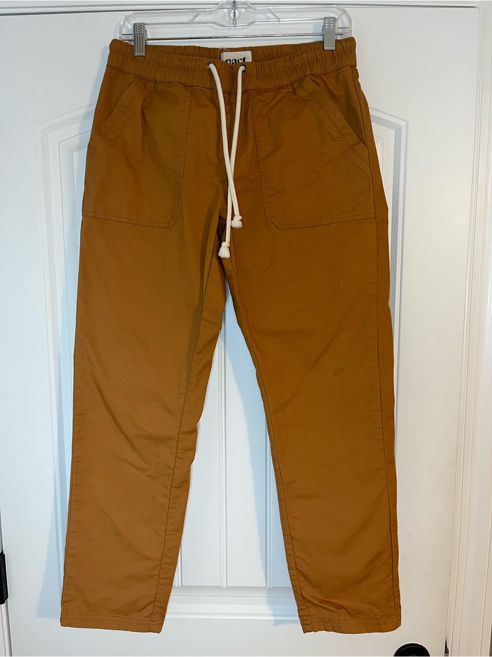 Pact Women’s Woven Twill Daily Drawstring Pants Tan Size Medium Outdoors Granola